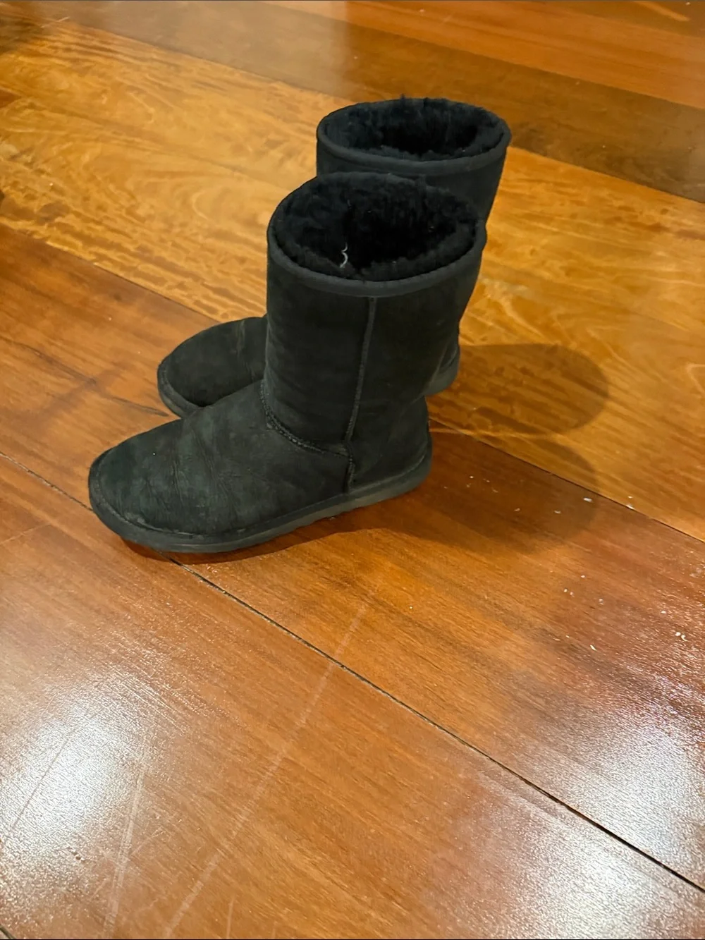 UGG Black Short Shearling-Lined Winter Boots